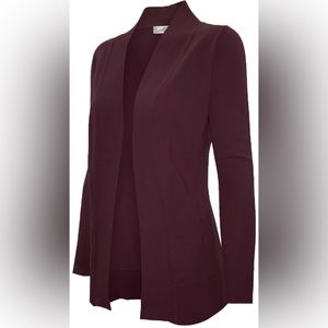 Women's Solid Basic Open Front Knit Sweater Cardigan w/ Pockets.